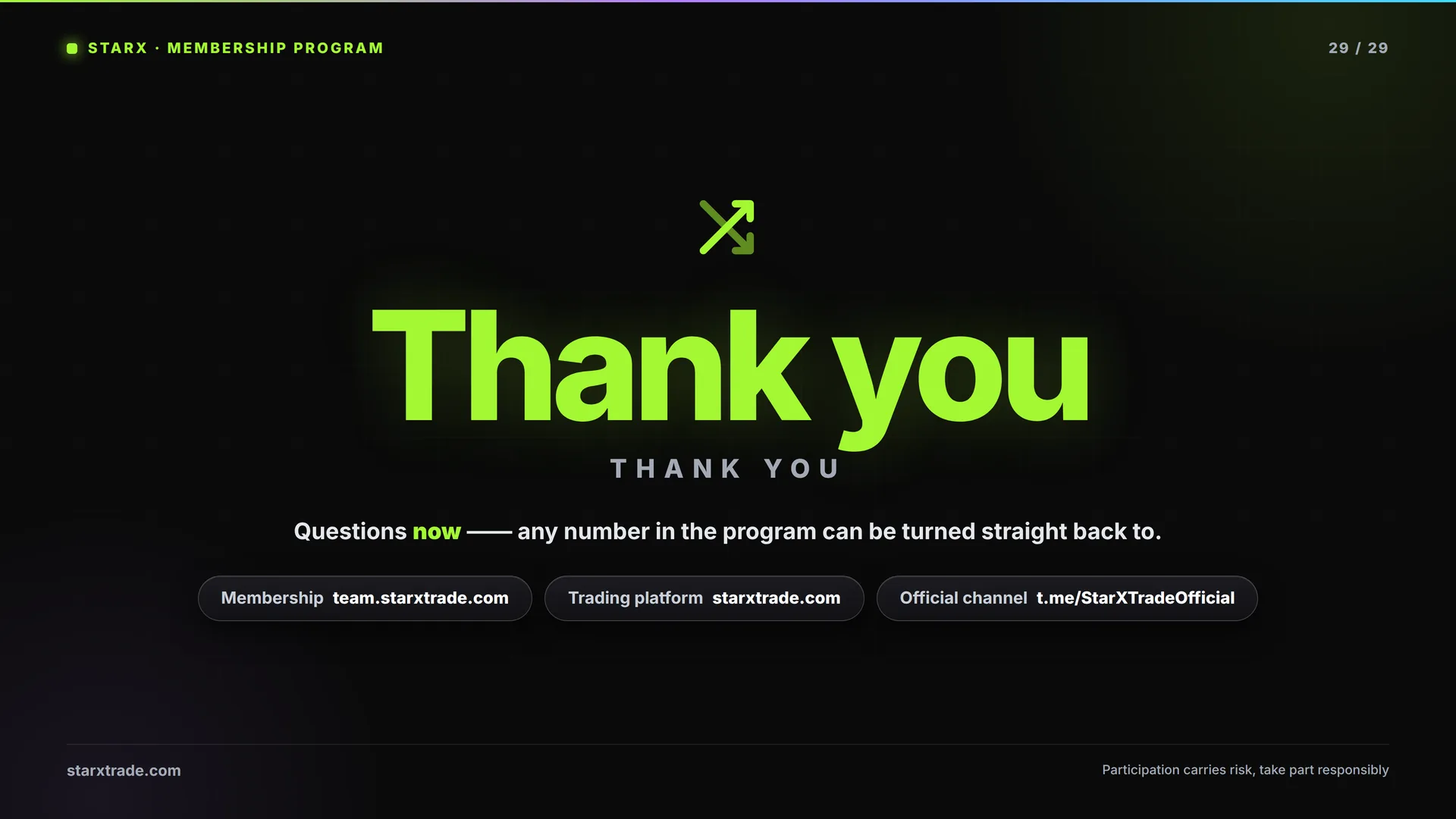 Page 29 · STARX · MEMBERSHIP PROGRAM