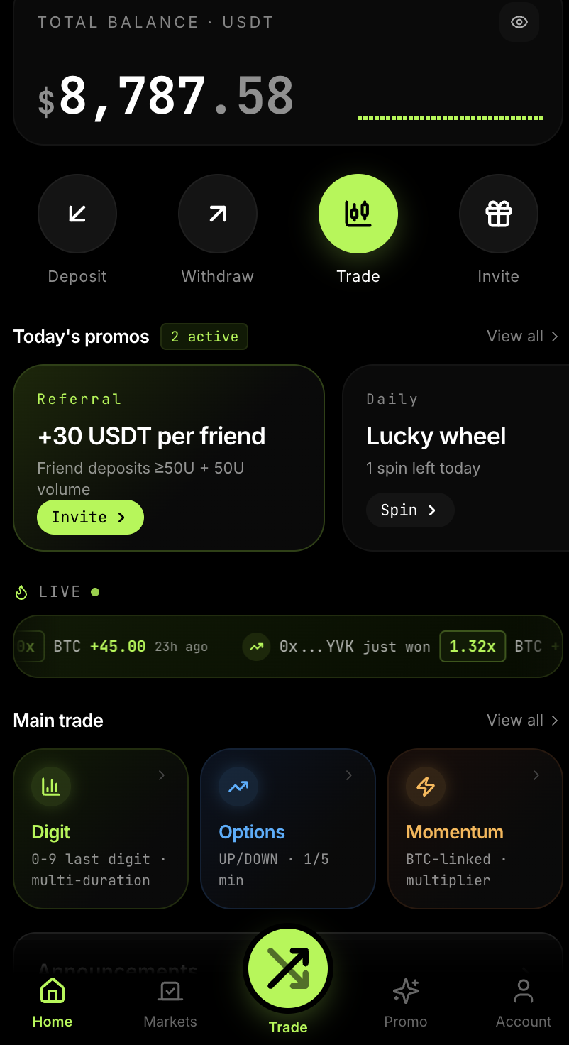 StarX home dashboard